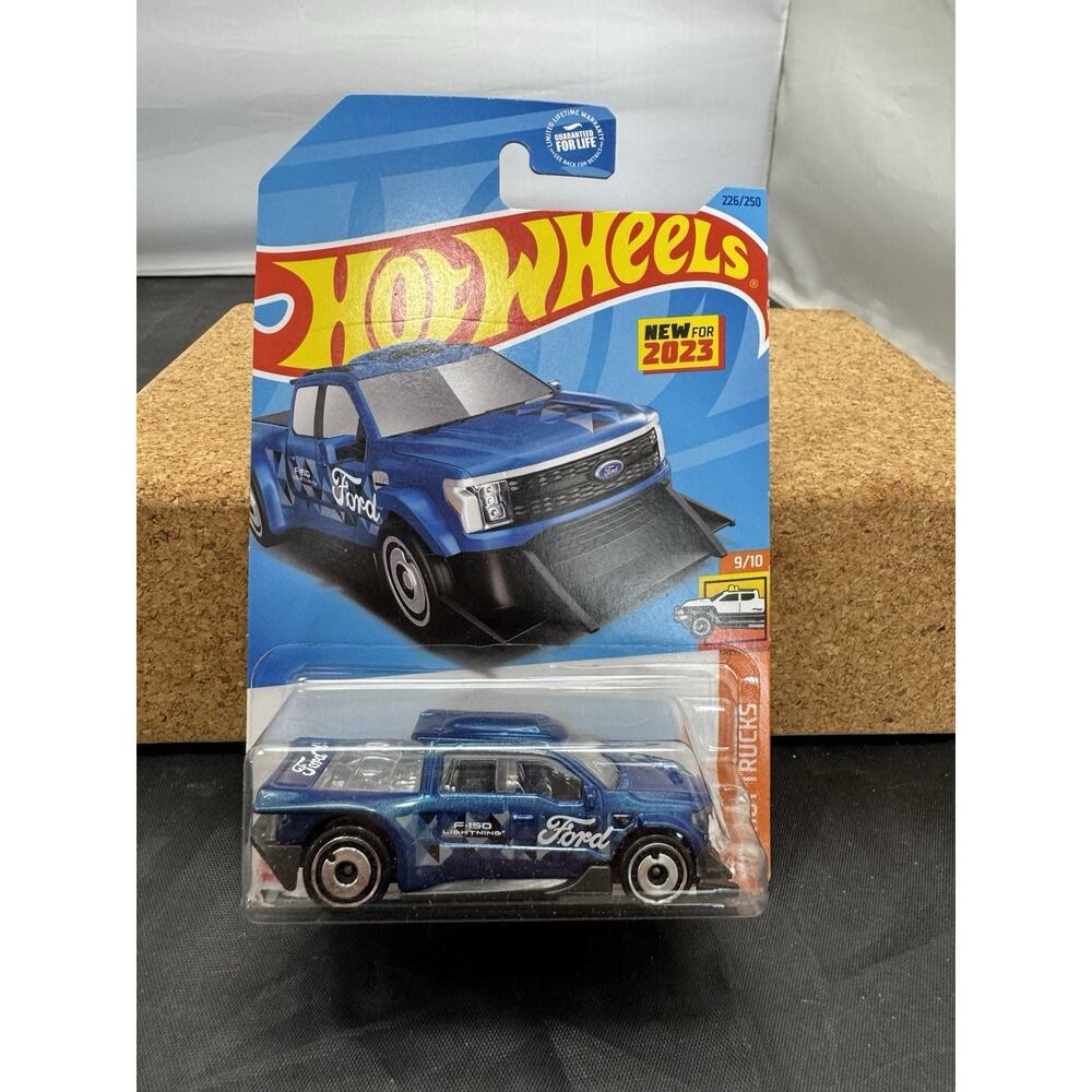 Hot Wheels Ford F-150 Lightning Custom Blue 2023 HW Hot Trucks 226/250 New 9/10